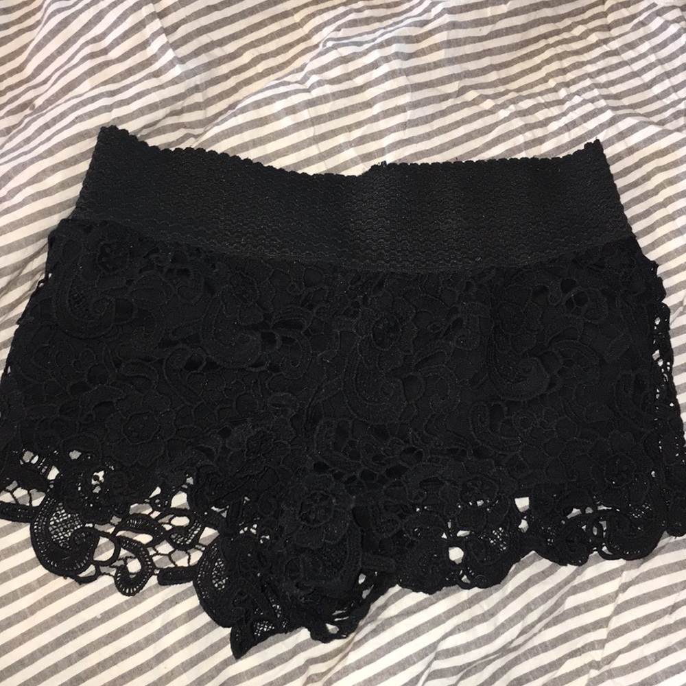 Black lace shorts